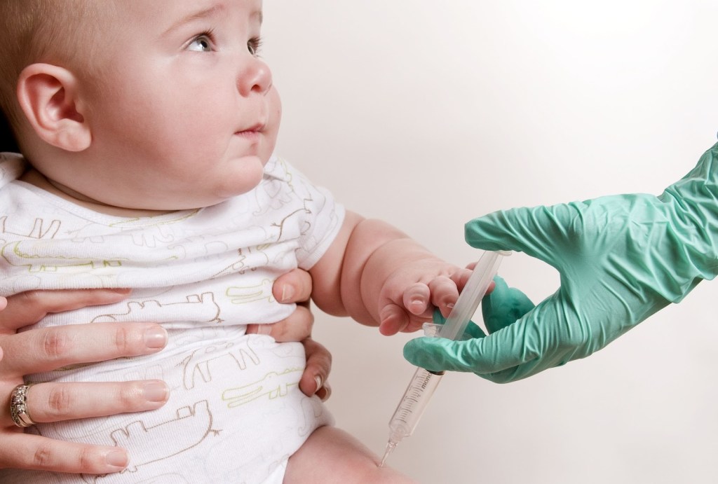 Baby receiving a vaccine