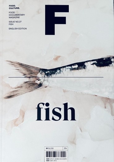 The book cover of Magazine F, Issue Number 27, Fish with a fish tail on ice.
